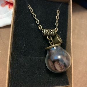 Coffee bean necklace. Brass chain